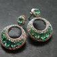 Gem Emerald Faceted Silver Earrings From Colombia - 5.68 Grams Total