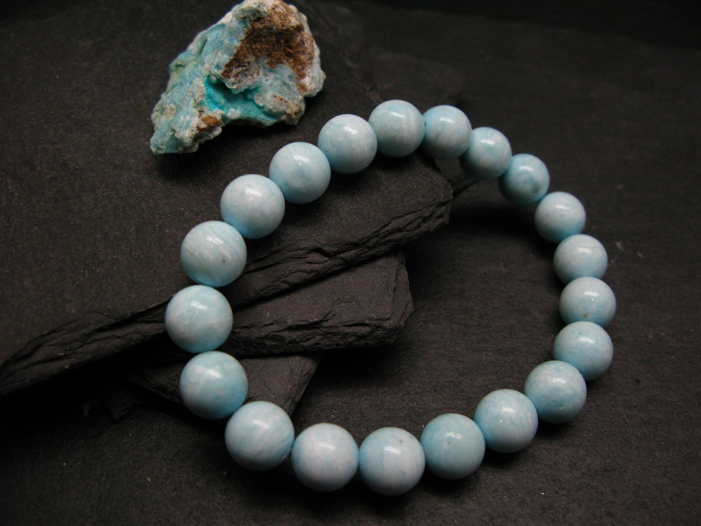Smithsonite Genuine Bracelet ~ 7 Inches ~ 10mm Round Beads