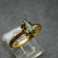 Moldavite Gold Plated Silver Facetted Ring - Size 8 - 1.80 Grams