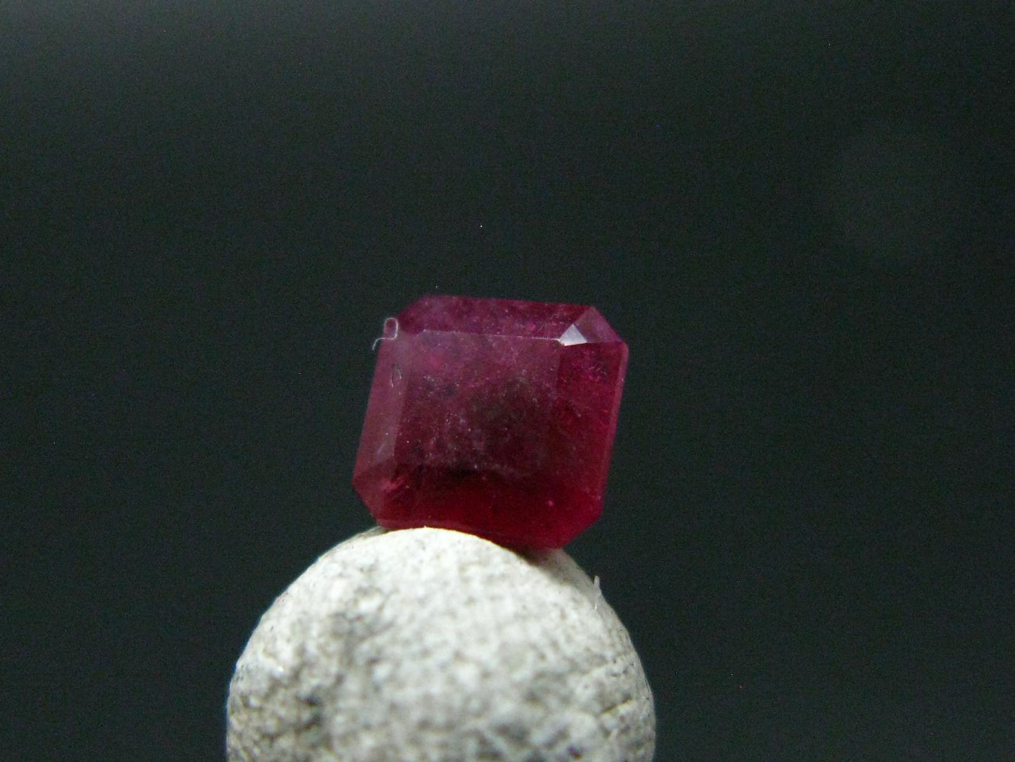 Beautiful Rare Gem Bixbite Red Beryl Emerald Cut Stone From Utah USA - 0.41 Carats - 4.4x4.3mm