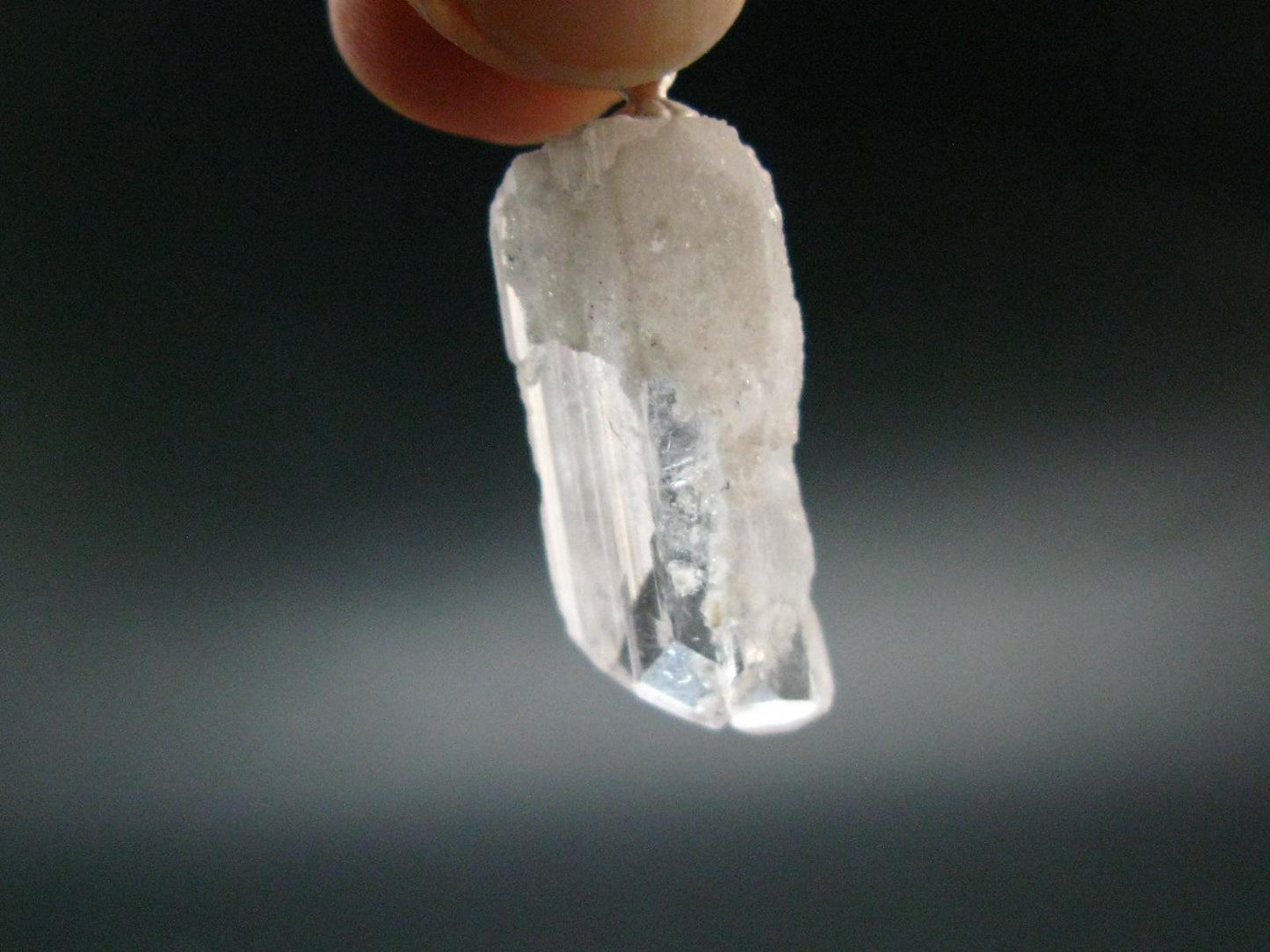 Nice Terminated Danburite Crystal Silver Pendant from Mexico - 1.3" - 3.62 Grams