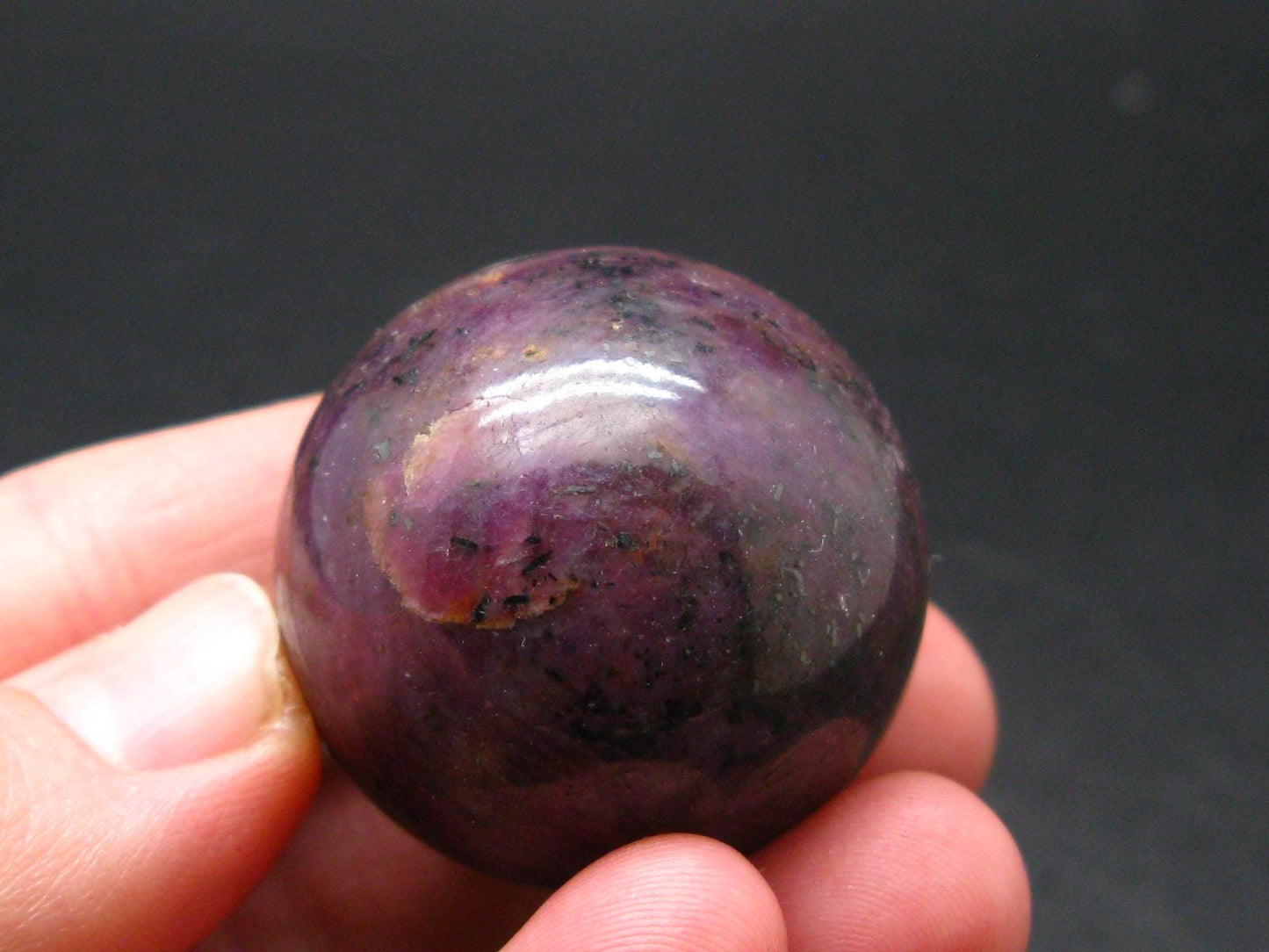 Genuine Ruby Corundum Sphere from India - 1.2" - 70.0 Grams