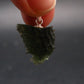 Gem Moldavite Tektite SS Pendant From Czech Republic - 0.9" - 2.38 Grams