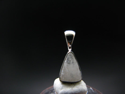 Raw Rare Natrolite Crystal Silver Pendant From Russia - 0.5" - 0.72 Grams