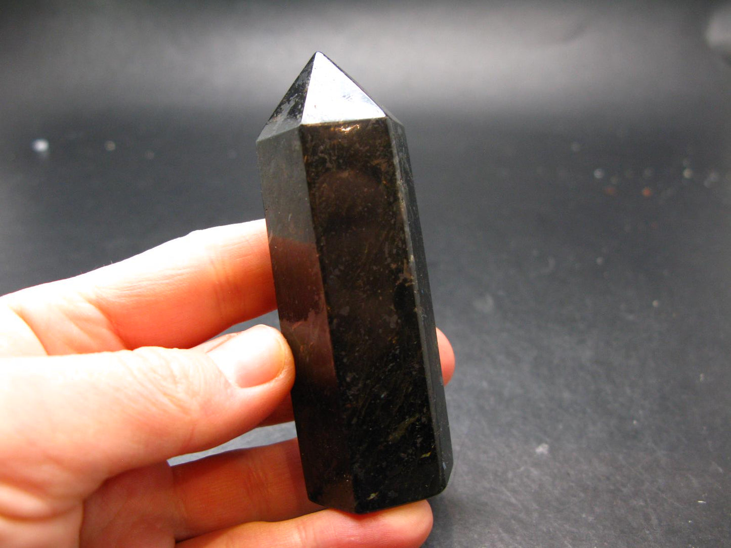 Nuumite Nuummite Obelisk From Greenland - 3.1"