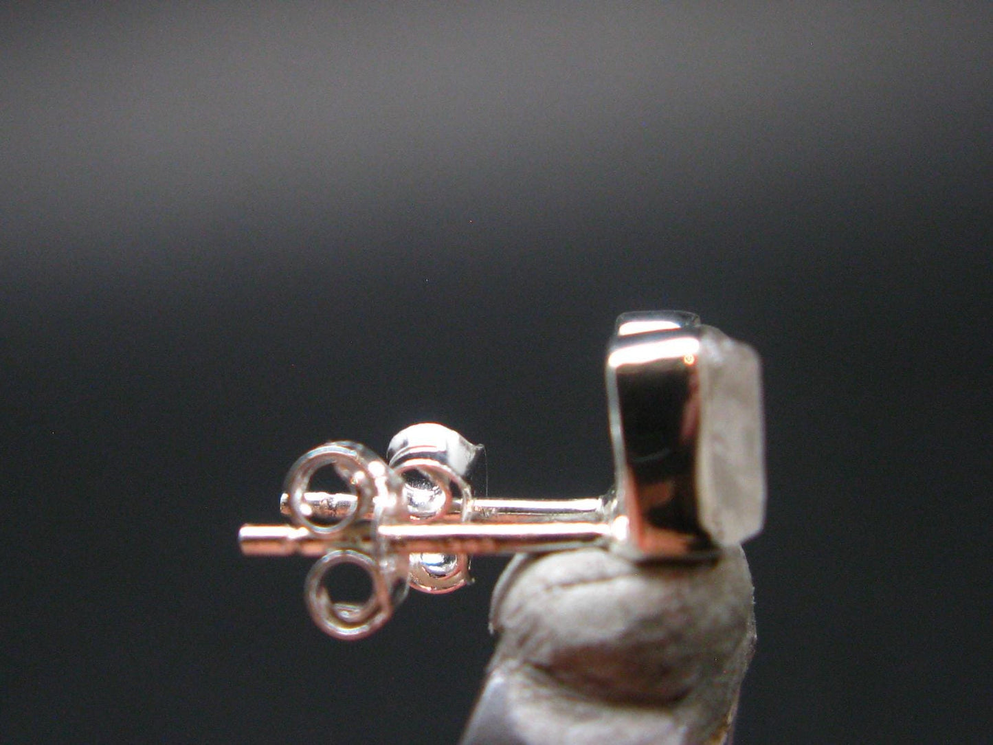 Natrolite Stud Earrings Sterling Silver From Russia - 1.15 Grams