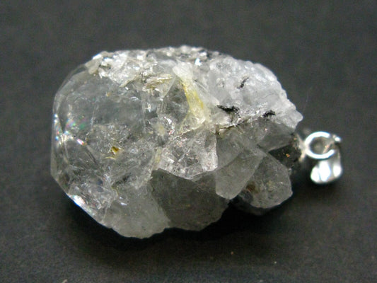 Aquamarine Crystal Silver Pendant From China - 1.2" - 5.58 Grams