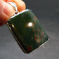 Bloodstone Silver Plated Pendant From India - 1.6" - 8.80 Grams
