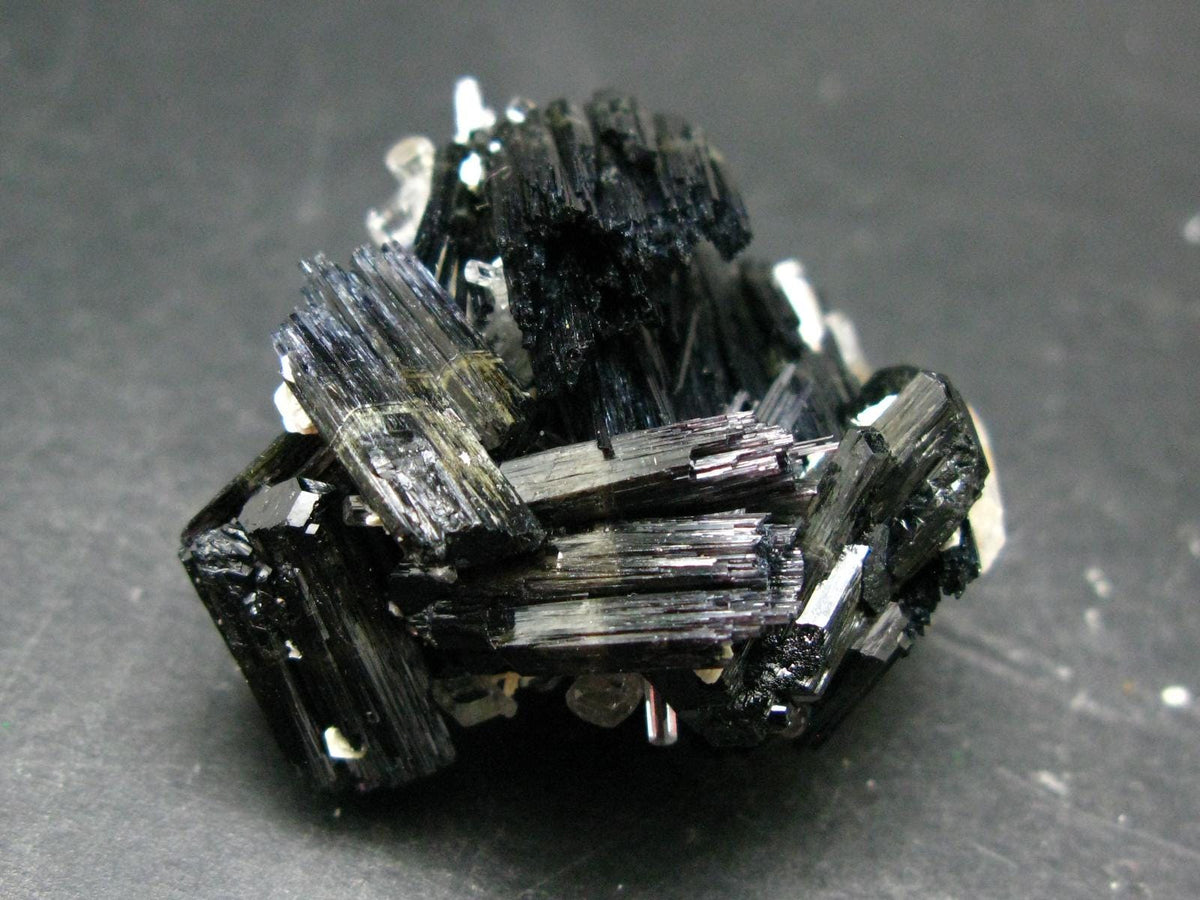 Clear Goshenite Beryl on Black Tourmaline Cluster From Namibia - 2.0" - 42.04 Grams