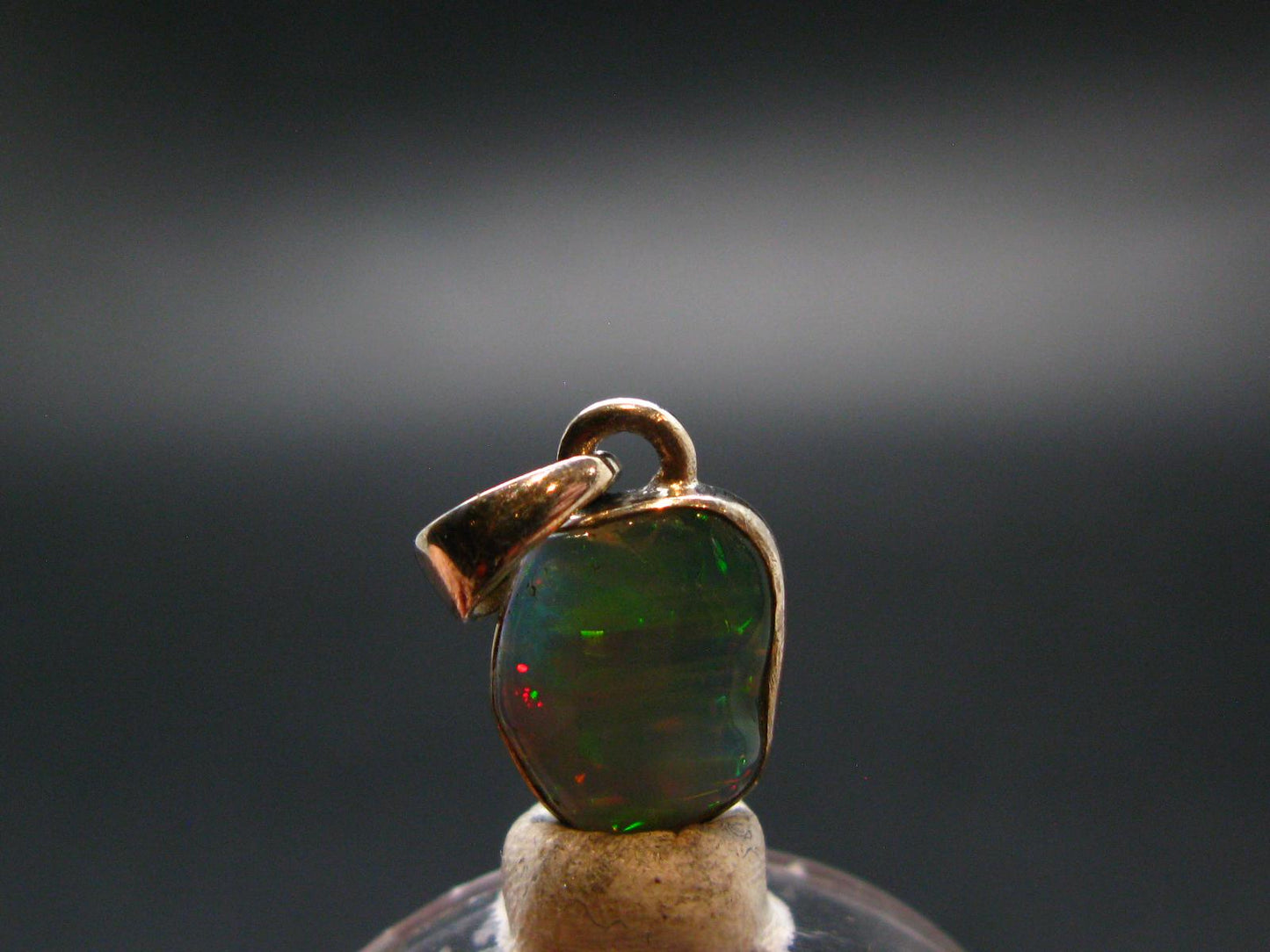 Opal Sterling Silver Pendant From Ethiopia - 0.7" - 1.22 Grams