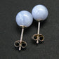 The Most Classic Earring Styles!! Natural 8mm Round / Ball Blue Lace Agate Gemstones 925 Silver Stud Earrings