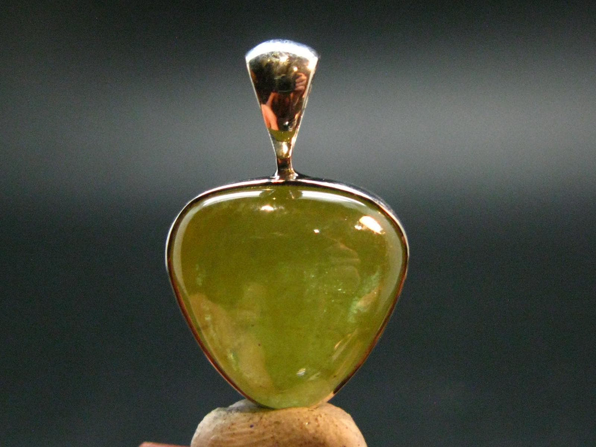 Rare Titanite Sphene Crystal Silver Pendant From Tanzania - 0.9" - 3.29 Grams