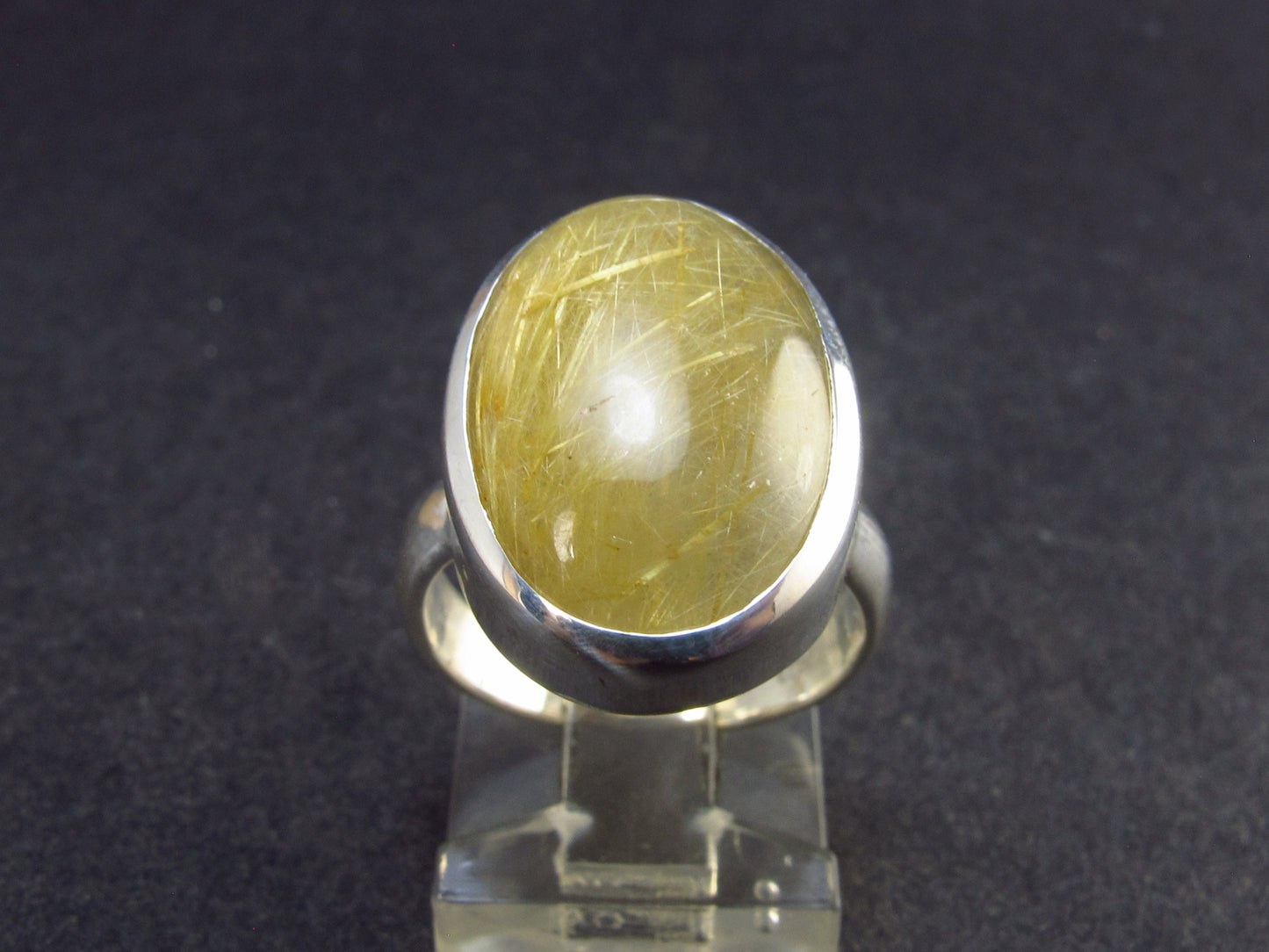 Fine Rutilated Quartz Silver Ring from Brazil - 6.76 Grams - Size 6.5
