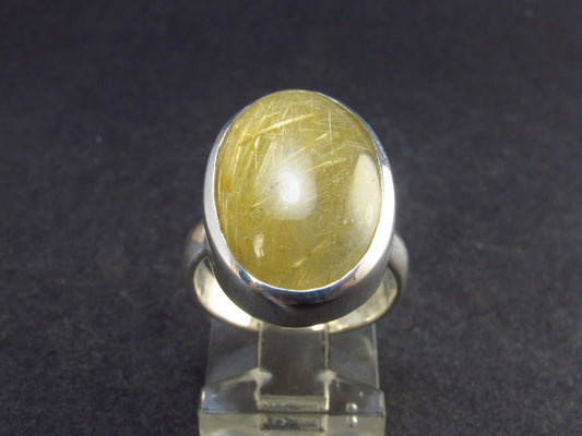 Fine Rutilated Quartz Silver Ring from Brazil - 6.76 Grams - Size 6.5