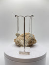 Raw Herderite Crystal Threader Earrings in Sterling Silver - 2.68g