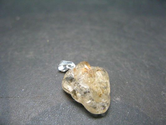 Golden Scapolite Silver Pendant From India - 0.9" - 2.70 Grams