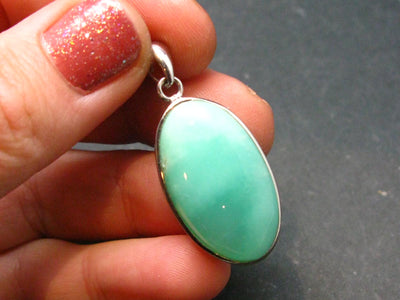 Chrysoprase Silver Pendant From Australia - 1.3" - 5.26 Grams