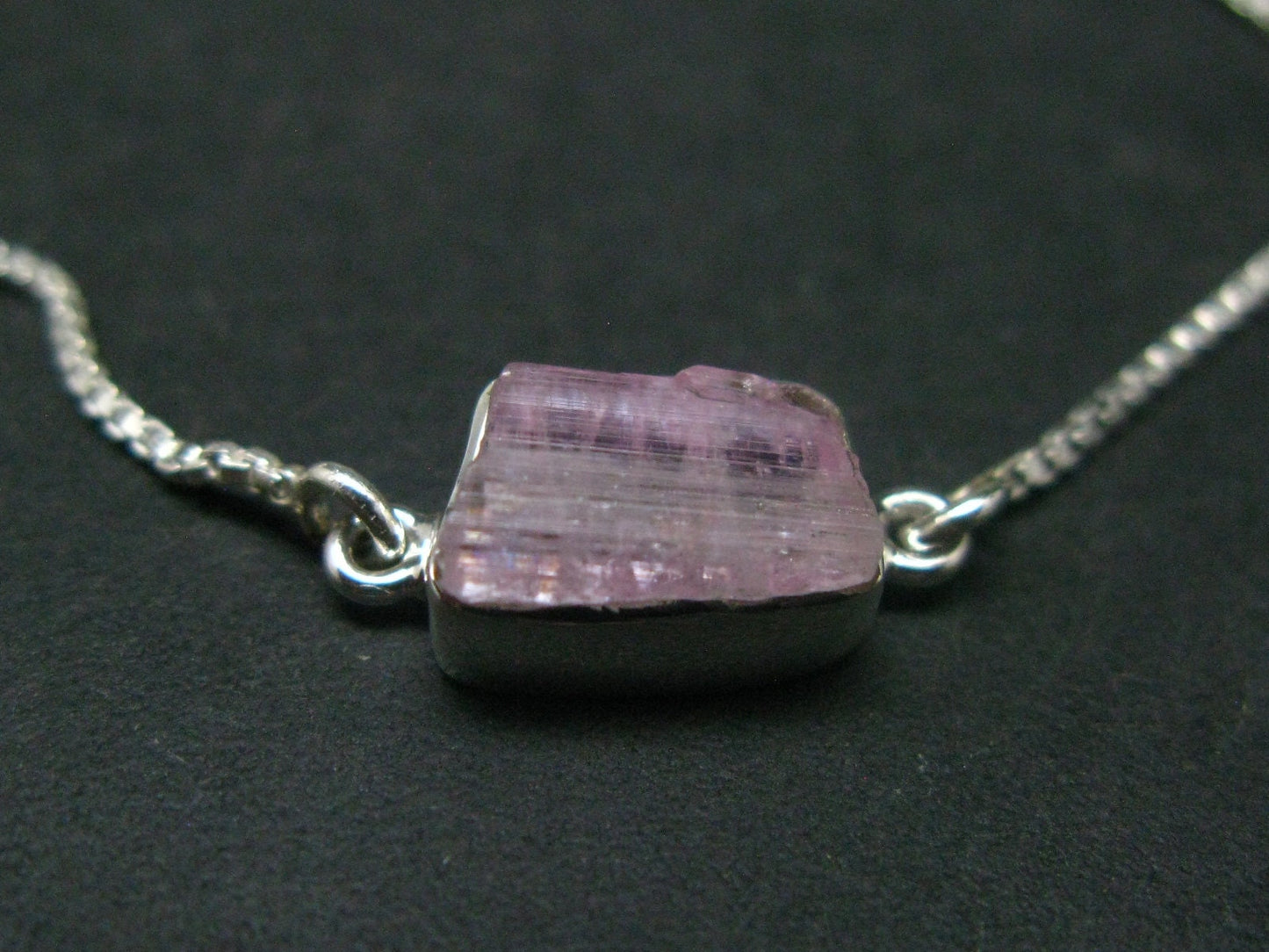 Pink Tanzanite Silver Bracelet From Tanzania - 3.24 Grams - Adjustable length