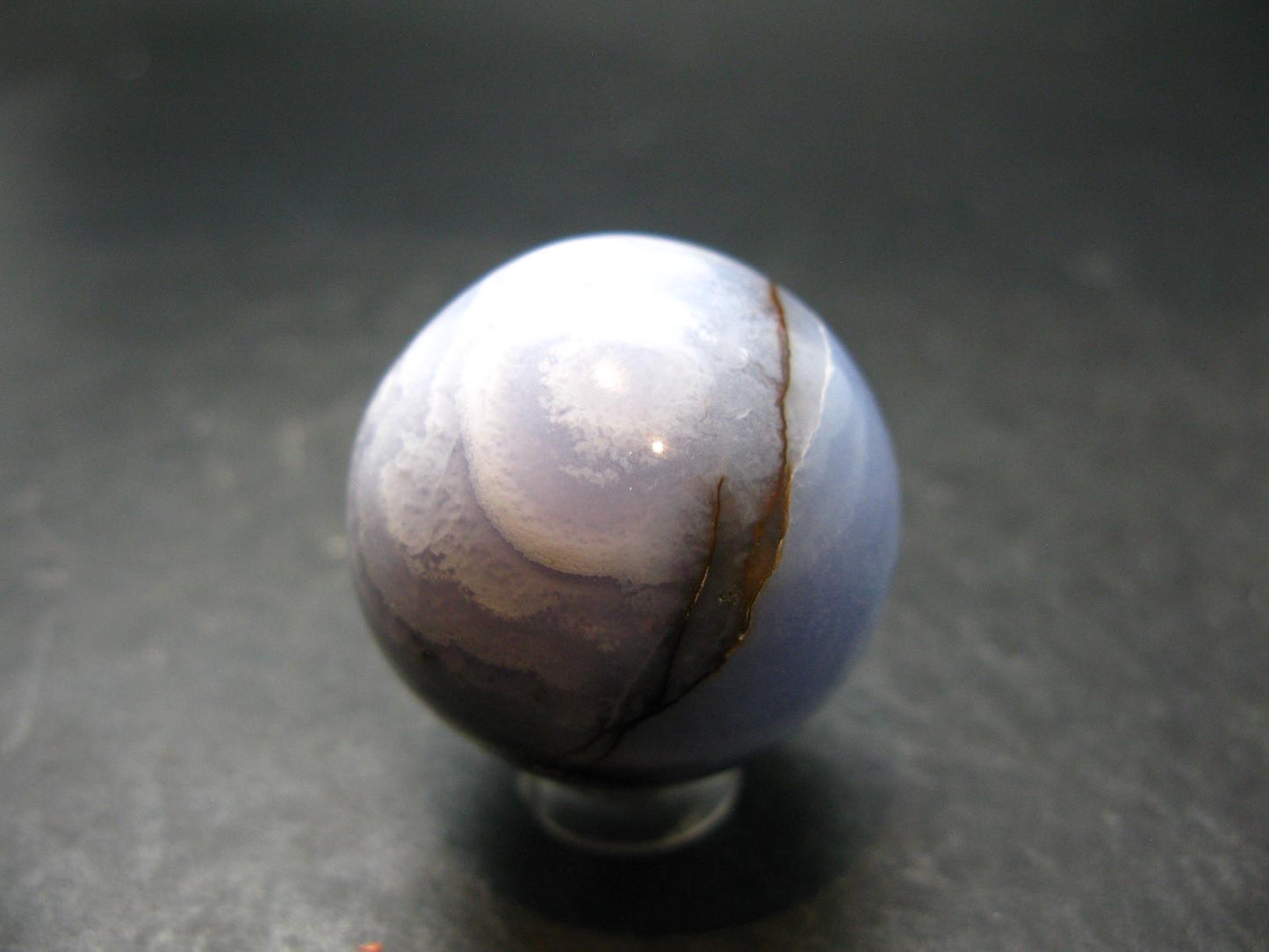 Rare Blue Lace Holly Chalcedony Agate Sphere From Malawi - 1.4"