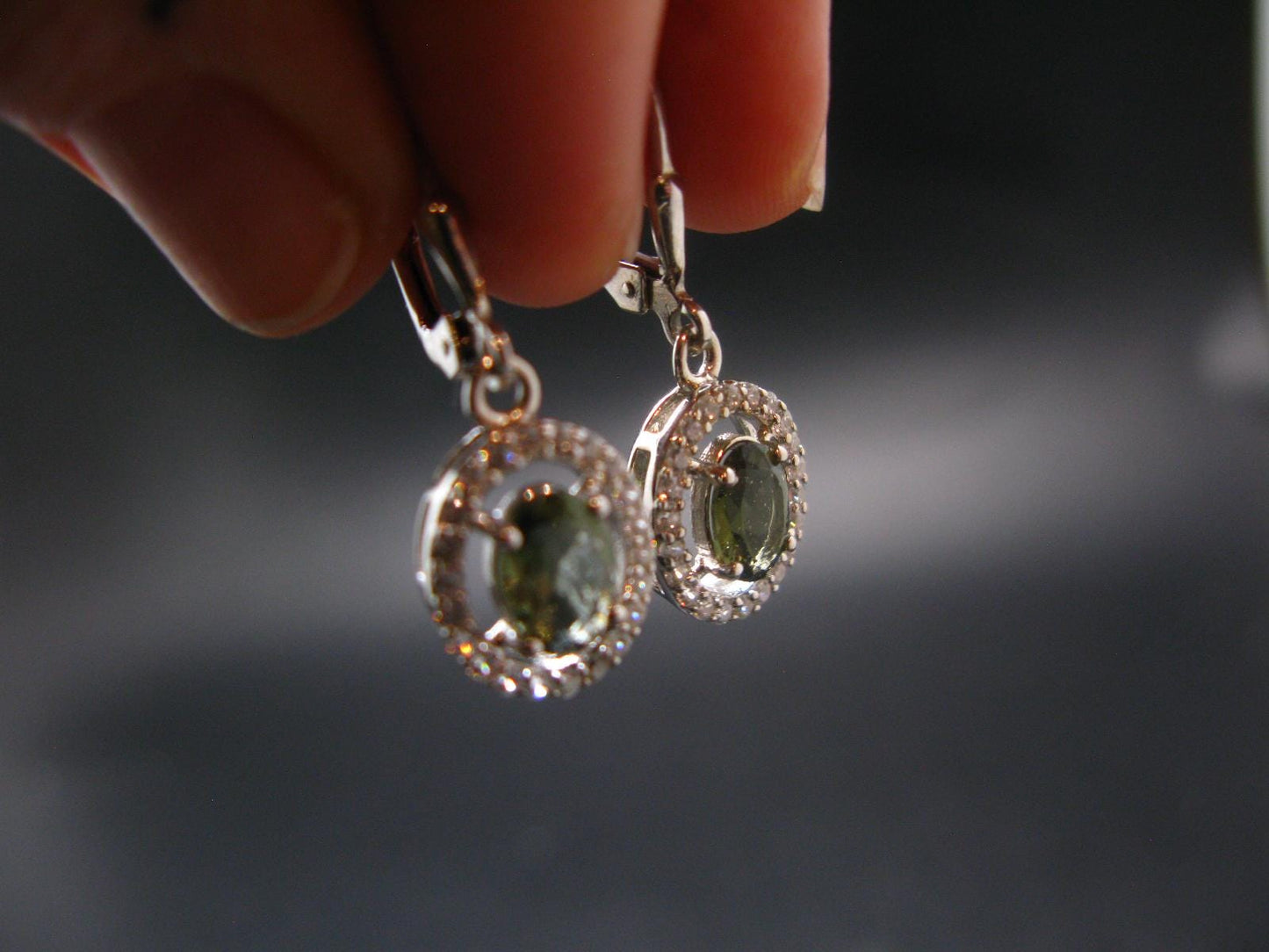 Moldavite Tektite Silver Earrings from Czech Republic - 3.0 Grams