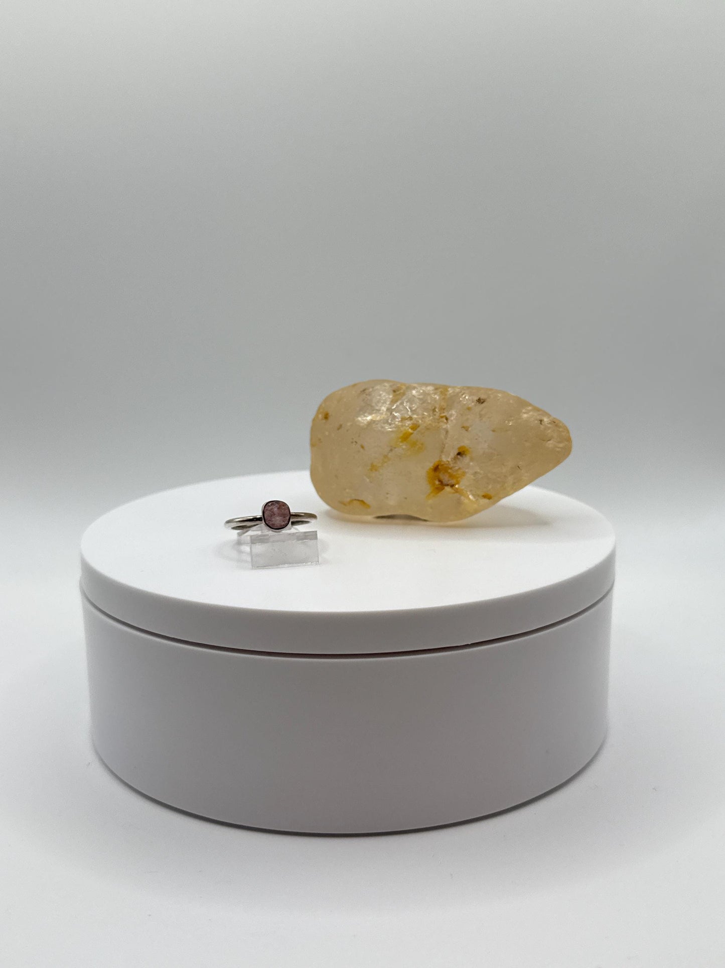 Dainty Pink Stone Ring in Sterling Silver – Minimalist & Elegant - Size 6