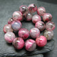 Rhodonite in Quartz Genuine Bracelet ~ 7 Inches ~ 10mm Round Beads
