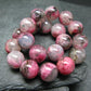 Rhodonite in Quartz Genuine Bracelet ~ 7 Inches ~ 10mm Round Beads