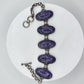 Charoite & Sterling Silver Oval Link Bracelet - 37.83 Grams