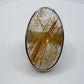 Golden Rutilated Quartz Ring – Natural Rutile Crystal Statement Jewelry - Size 8