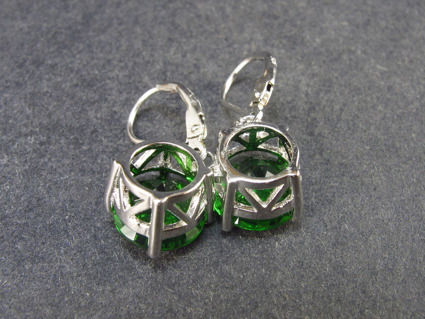 Helenite Gaia Stone Gem Sterling Silver Earrings From Washington - 3.9 Grams