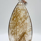 Golden Needle Quartz Teardrop Pendant – Natural Crystal Sterling Silver Jewelry