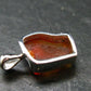 Raw Fire Opal Sterling Silver Pendant From Mexico - 0.7" - 1.27 Grams