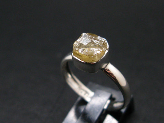 Rare Agni Gold Danburite Silver Ring From Tanzania - 1.89 Grams - size 7