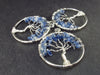 Set of Three Natural Sodalite Tree of Life Pendants