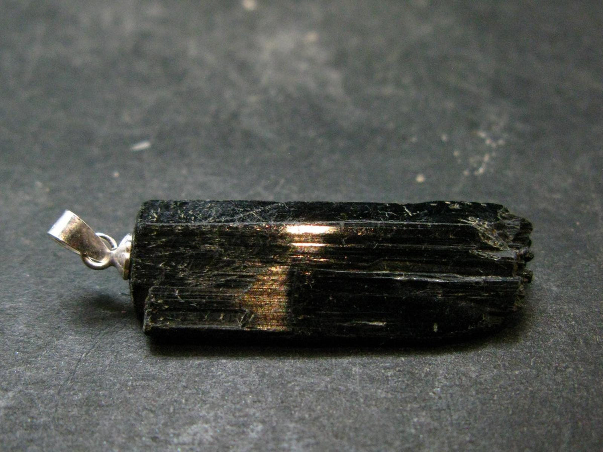 Aegirine Crystal Silver Pendant From Malawi - 1.5" - 4.41 Grams