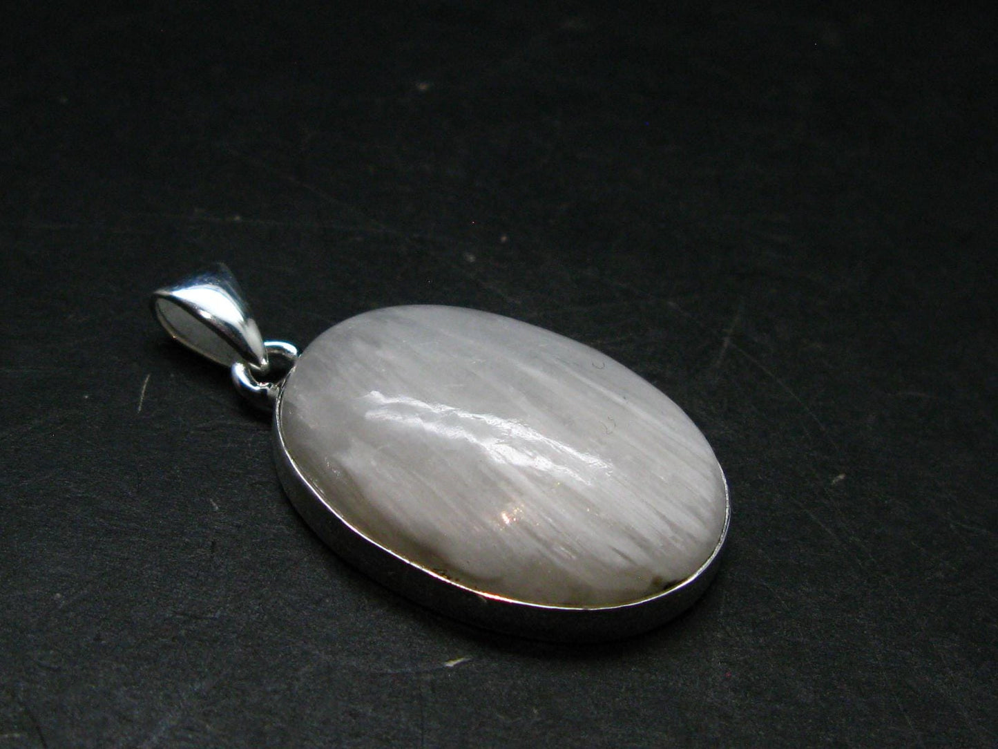 Scolecite Silver Plated Pendant From India - 1.6" - 7.99 Grams