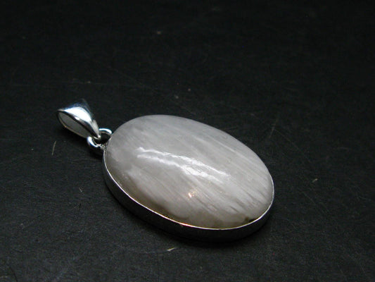 Scolecite Silver Plated Pendant From India - 1.6" - 7.99 Grams