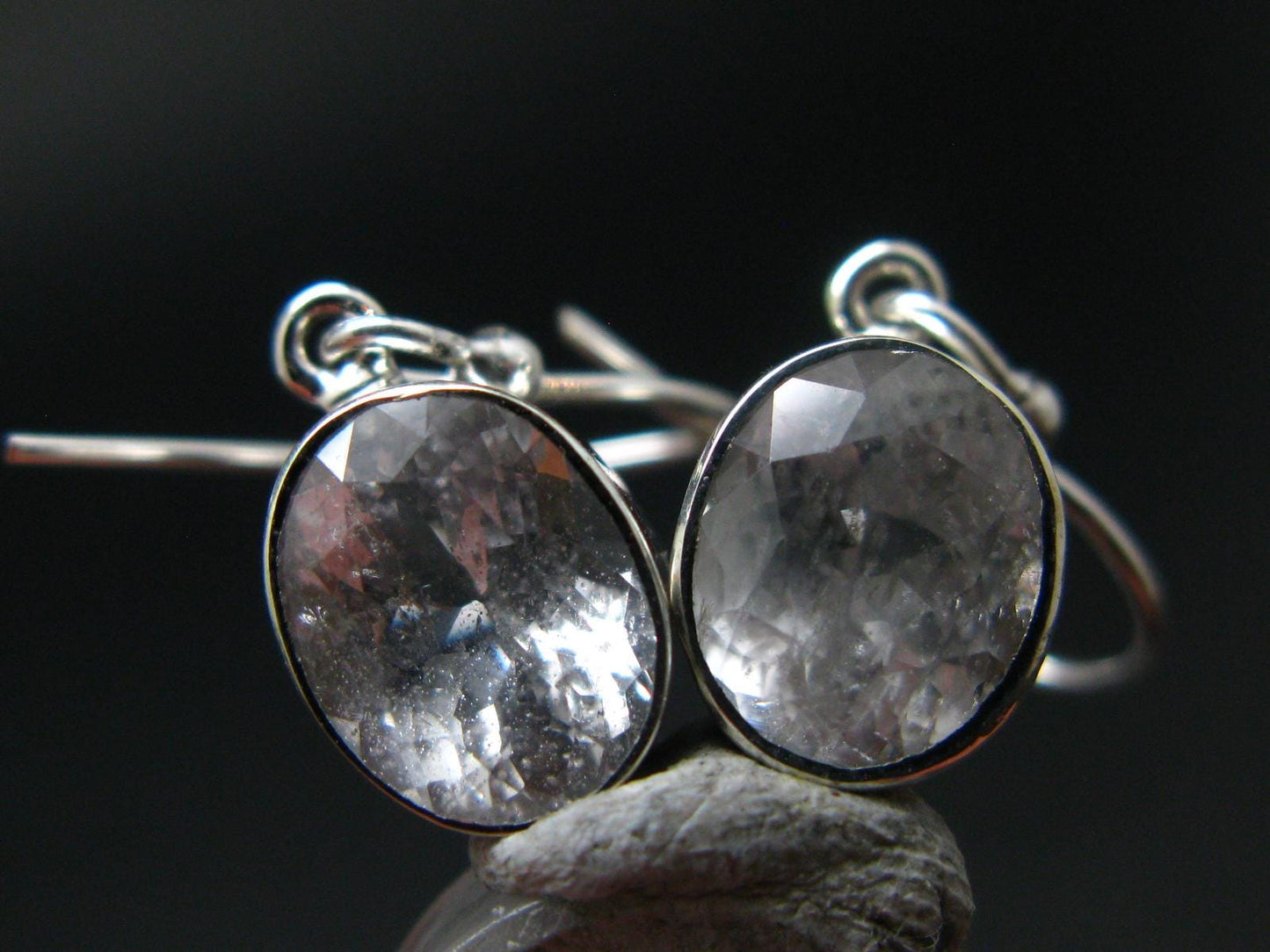Phenakite Phenacite Silver Earrings From Russia - 3.23 Grams