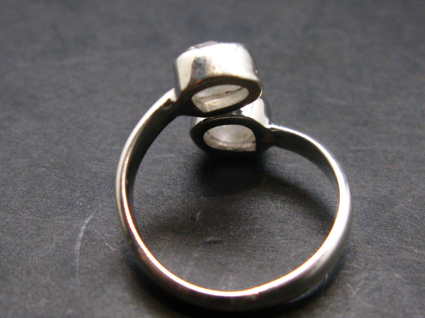 Gray Herderite Silver Ring from Africa - Size 5 - 2.10 Grams
