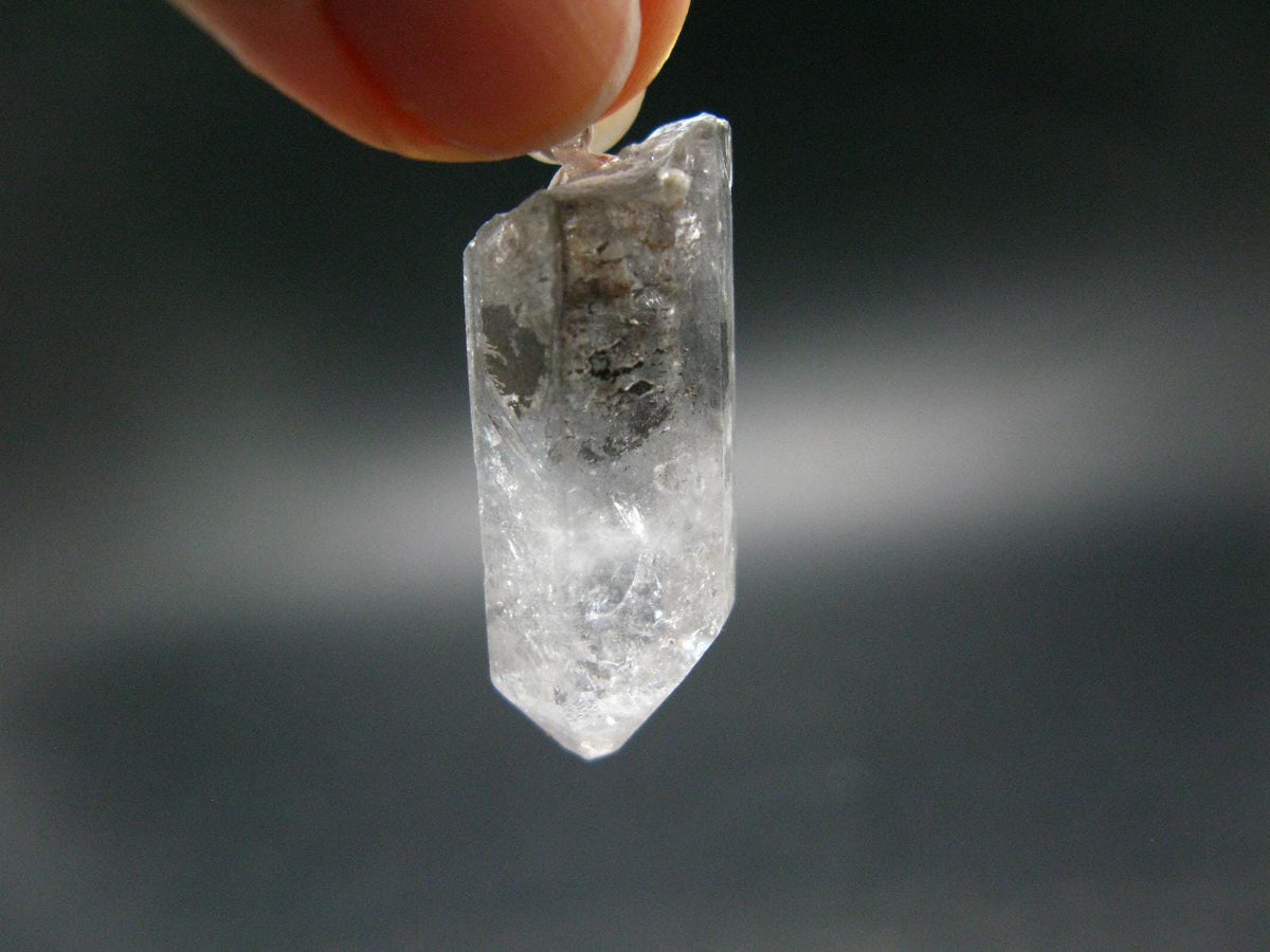 Nice Terminated Tibetan Black Quartz Pendant from Tibet - 1.5" - 6.67 Grams