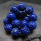 Lapis Lazuli Lazurite Genuine Bracelet ~ 7 Inches ~ 12mm Carved Beads