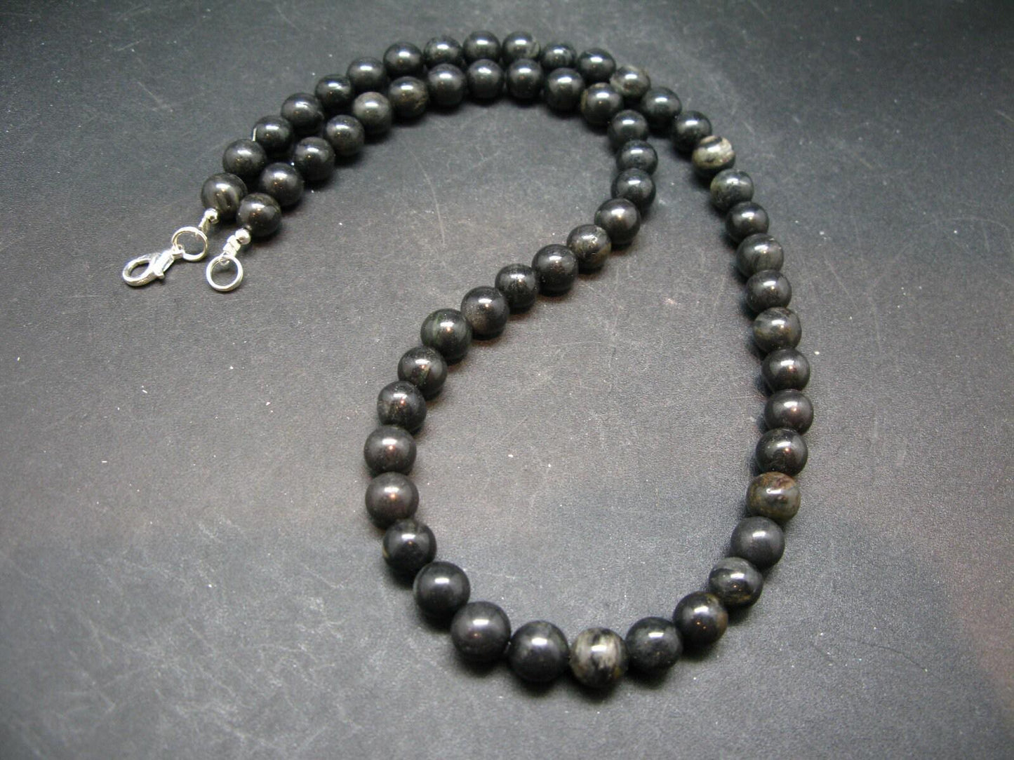 Rare ISUA Stone Necklace Beads from Greenland - 18" - 8mm Round Beads