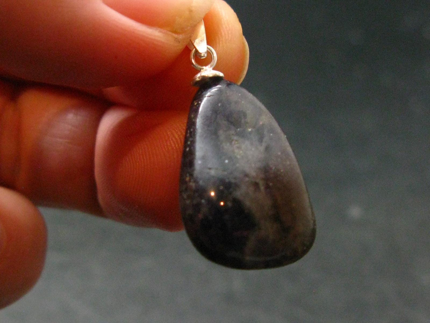 Iolite Cordierite Silver Pendant From India - 1.2" - 3.60 Grams