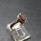 Natural Round Faceted Red Garnet Sterling Silver Ring - Size 5 - 2.55 Grams
