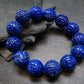 Lapis Lazuli Lazurite Genuine Bracelet ~ 7 Inches ~ 16mm Carved Beads