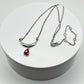 Ruby Crescent Moon Necklace | Sterling Silver | 11" Short Necklace | July Birthstone Jewelry