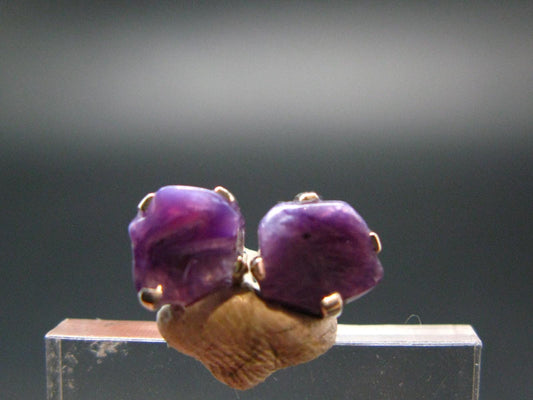 Lilac Stone!!! Stunning Silky Charoite Stud Earrings From Russia - 0.5" - 1.0 Grams