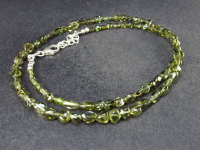 Lightweight Tumbled Green Tourmaline Tiny Beads Necklace from Brazil - 19" - 10.3 Grams