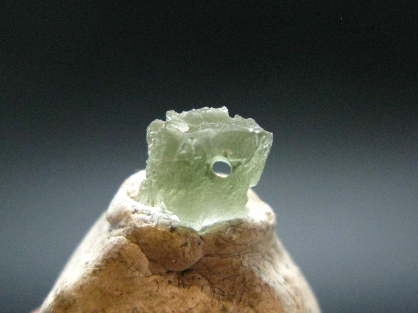 Moldavite Tektite Raw Bead from Czech Republic - 8 mm - 1.40 Carats