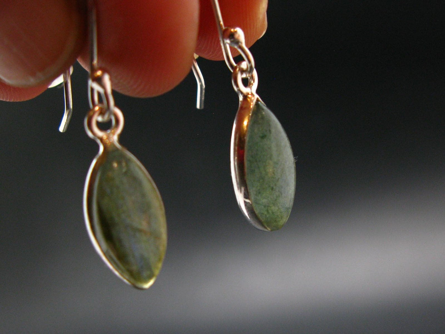 Blue Labradorite Silver Earrings From Madagascar - 2.30 Grams